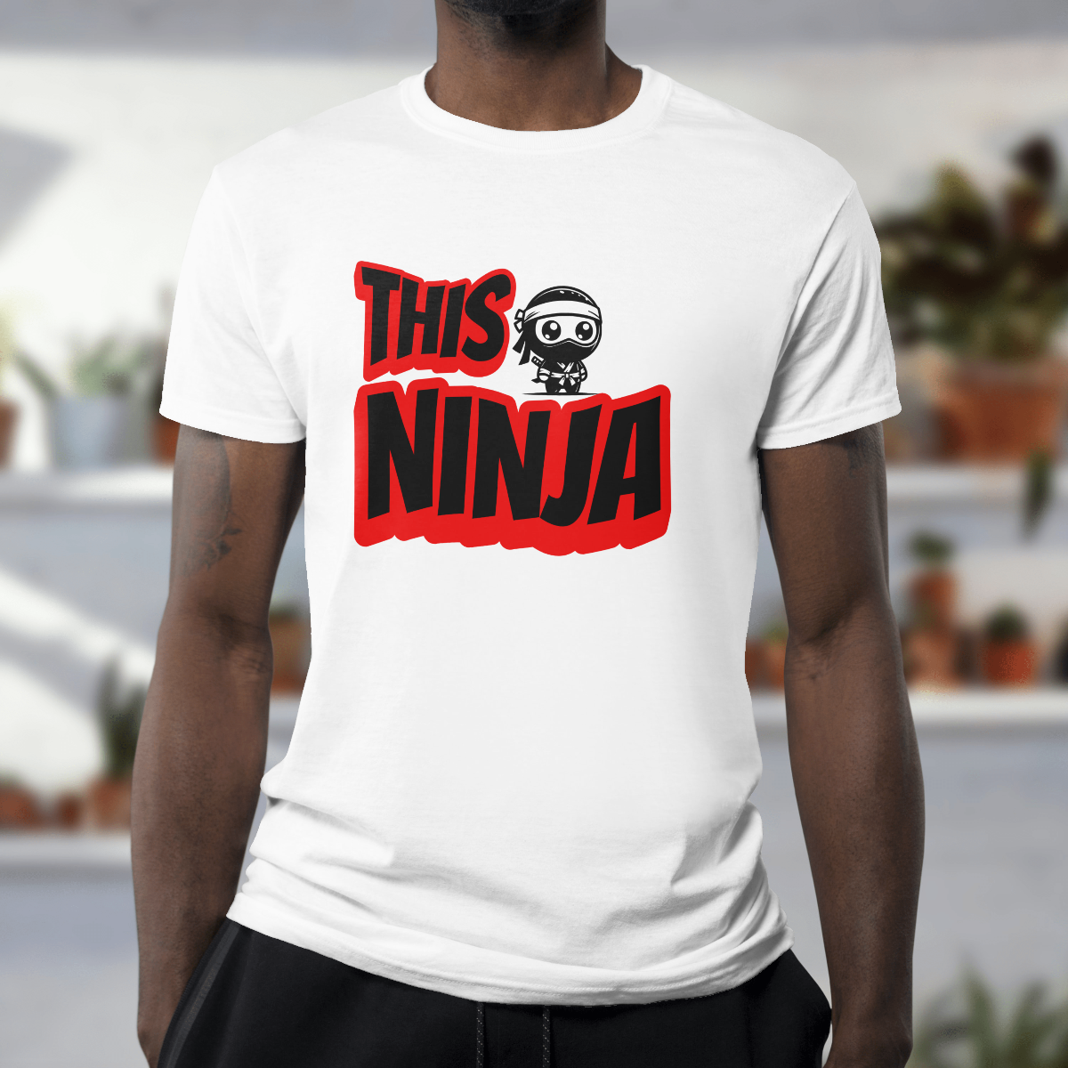 Urban Graphic T-Shirt – “This Ninja” Design | Bold Streetwear Tee | Black & Red Statement Shirt