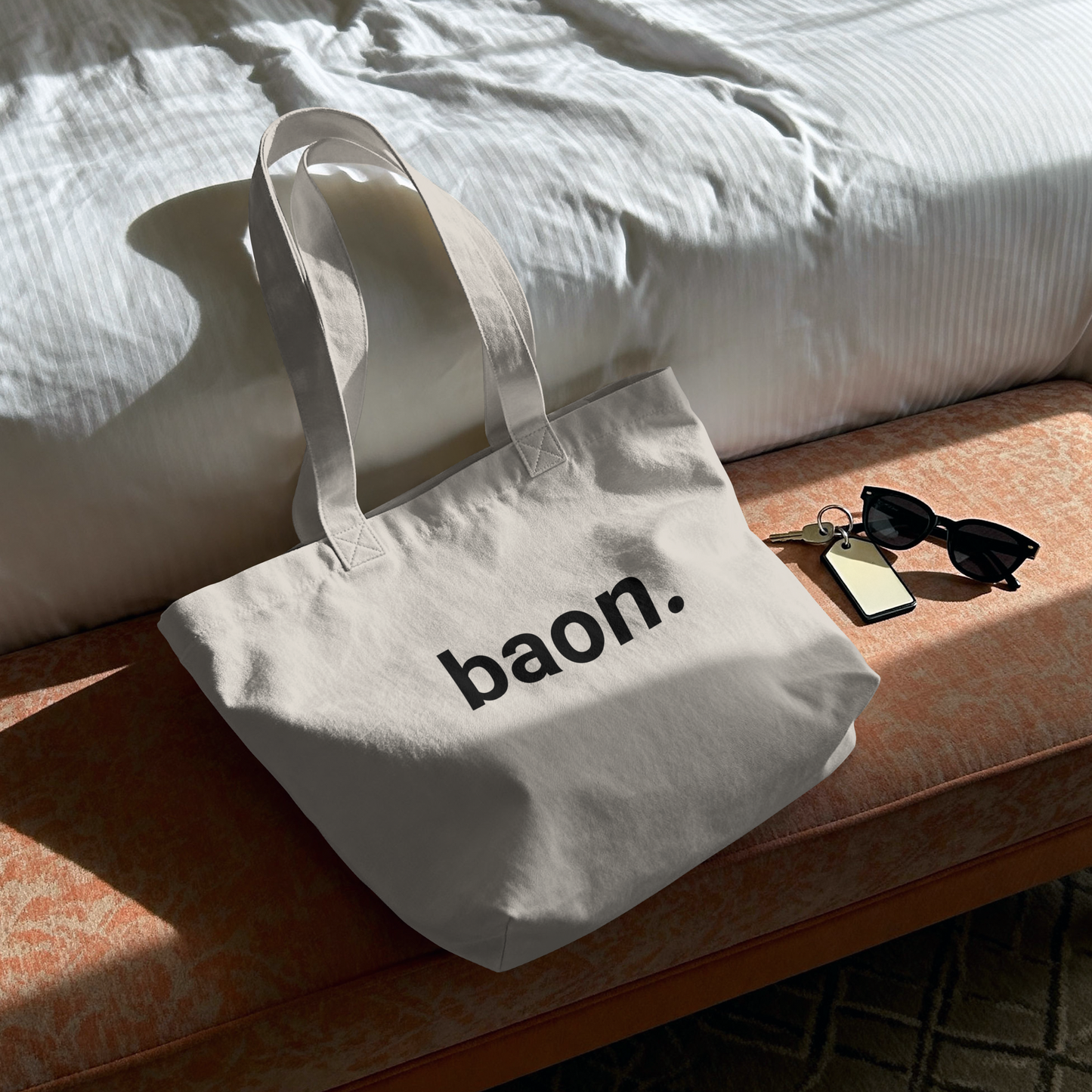 Canvas Tote Bag – “baon.” Design | Eco-Friendly Reusable Tote for Meals & Snacks | Filipino-Inspired