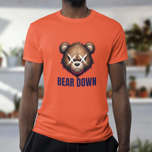 Bear Down Custom Orange T-Shirt – Bold Bear Graphic | Chicago Football Fan Gear