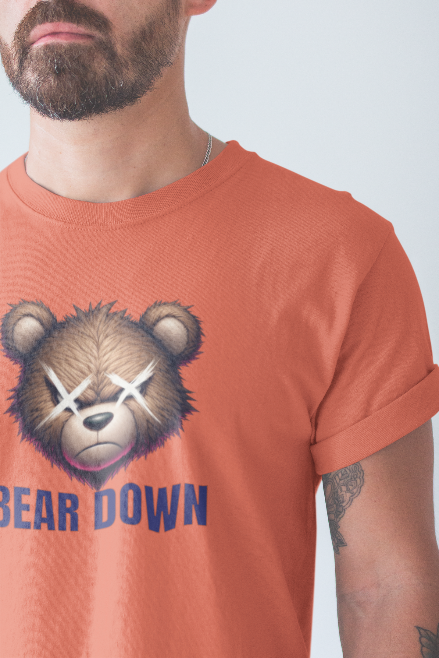 Bear Down Custom Orange T-Shirt – Bold Bear Graphic | Chicago Football Fan Gear