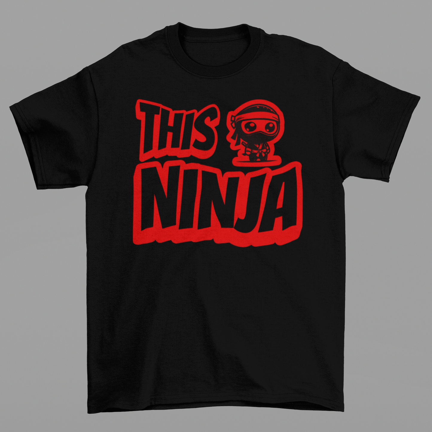 Urban Graphic T-Shirt – “This Ninja” Design | Bold Streetwear Tee | Black & Red Statement Shirt