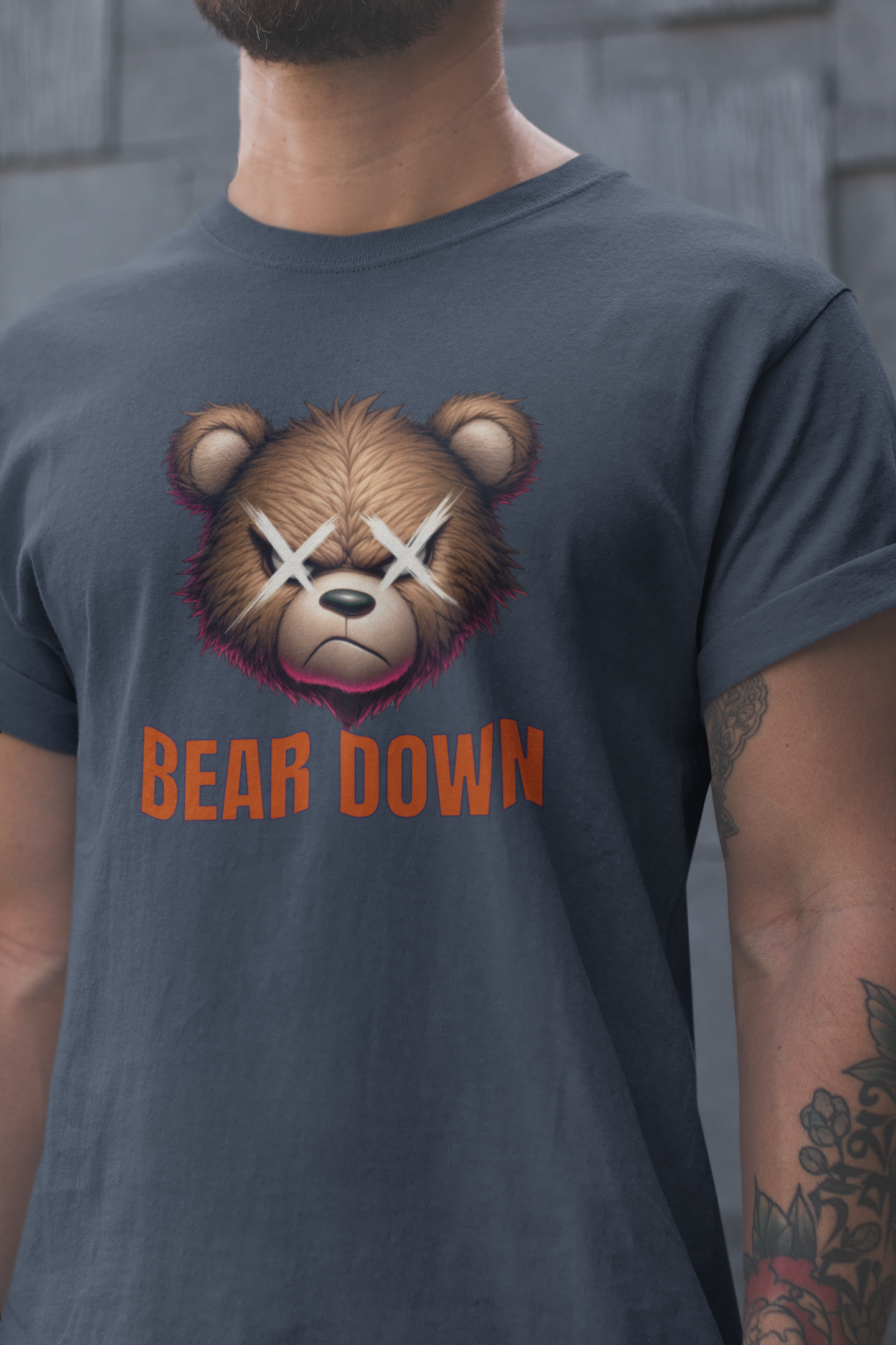 Bear Down Custom Orange T-Shirt – Bold Bear Graphic | Chicago Football Fan Gear